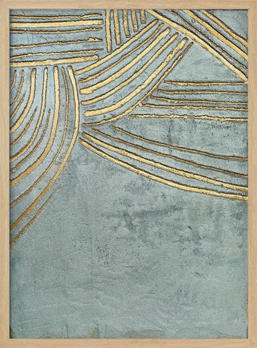 Flowing Gold Lines | Poster - Wood Frame Interior