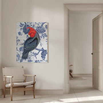 Red Cockatoo Chinoiserie | Canvas - Room Interior 1