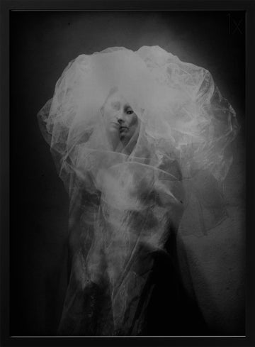 Veiled Ethereal Woman | Poster - Black Metal Frame Interior