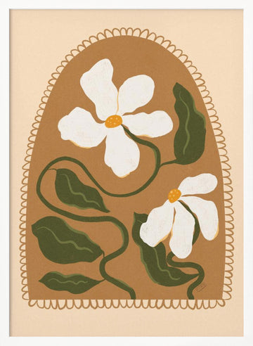 Boho Floral Arch | Poster - White Frame Interior