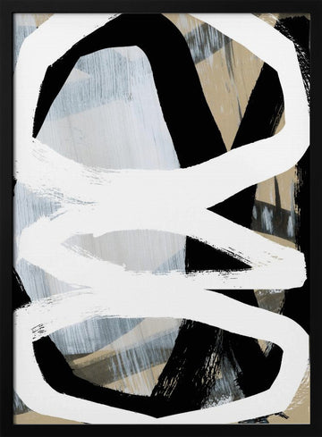 Modern Abstract Lines | Poster - Black Metal Frame Interior