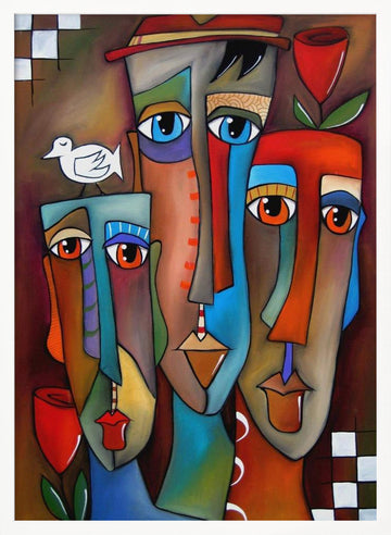 Colorful Abstract Faces | Poster - White Frame Interior