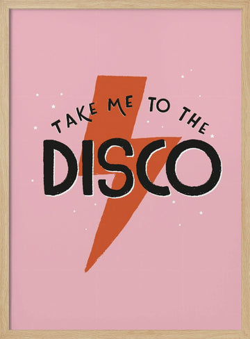 Retro Disco Quote | Poster - Wood Frame Interior