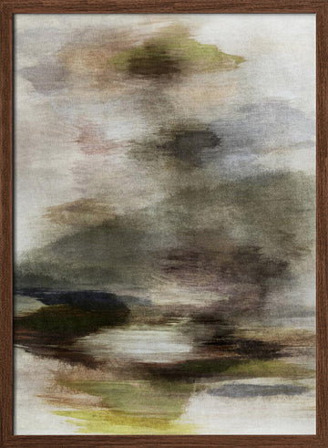 Misty Water Reflection | Poster - Walnut Frame Interior
