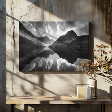 Serene Mountain Reflections | Canvas - Room Interior 2