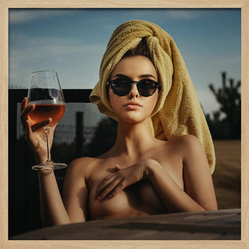 Summer Wine And Glamour | Poster - Wood Frame Interior