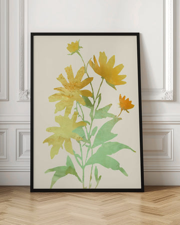 Yellow Botanical Bloom | Poster - Room Interior 1
