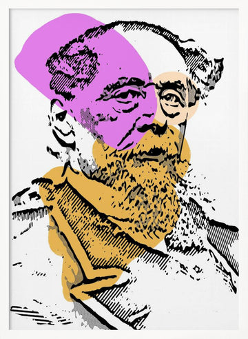 Bearded Man Pop Art | Poster - White Frame Interior