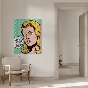 Sarcastic Pop Art Woman | Canvas - Room Interior 1