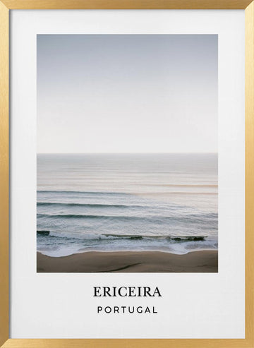 Ericeira waves Travel Poster | Poster - Gold Frame Interior