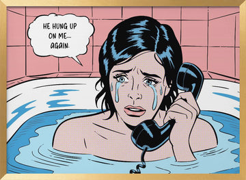 Crying In Bathtub | Poster - Gold Frame Interior