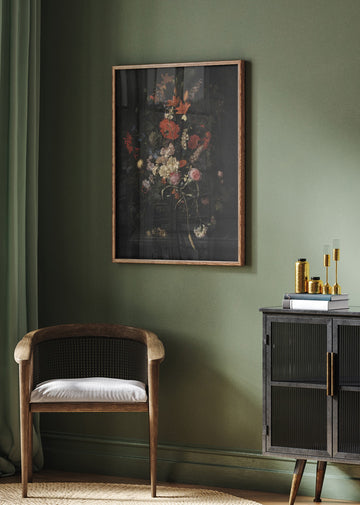 Bouquet of Flowers In a Glass Vase | Poster - Room Interior 2