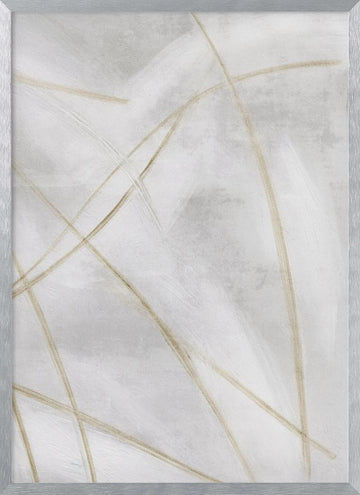 Abstract Gold Lines | Poster - Silver Frame Interior