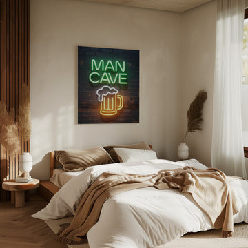 Man Cave Beer Neon | Canvas - Room Interior 2