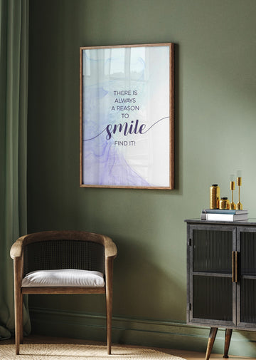 Inspirational Smile Quote | Poster - Room Interior 2