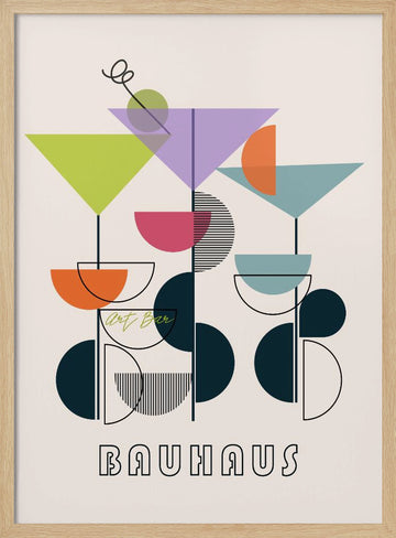 Bauhaus Cocktail Art | Poster - Wood Frame Interior