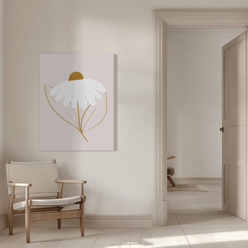Minimalist Daisy Bloom | Canvas - Room Interior 1