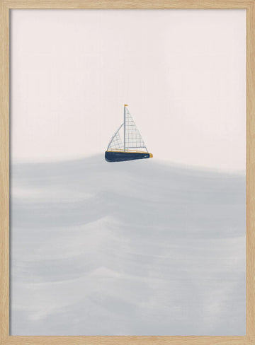 Serene Sailboat Waters | Poster - Wood Frame Interior