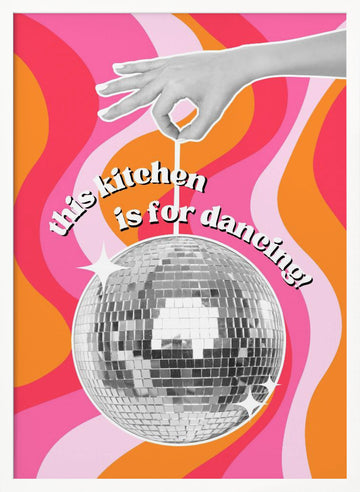 Disco Kitchen Vibes | Poster - White Frame Interior