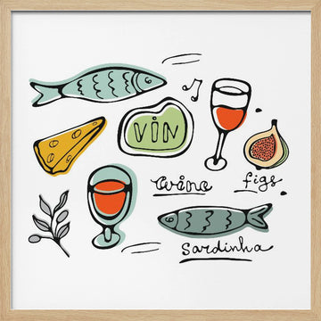 Rustic Food Delights | Poster - Wood Frame Interior