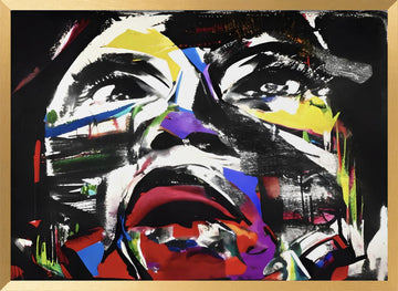 Vibrant Pop Art Portrait | Poster - Gold Frame Interior