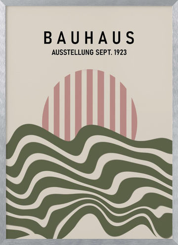 Bauhaus Desert Sun | Poster - Silver Frame Interior