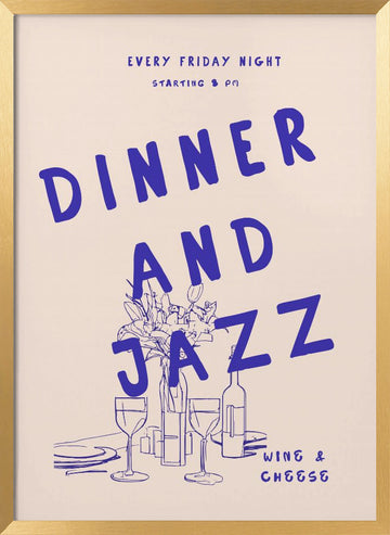 Jazz Night Feast | Poster - Gold Frame Interior