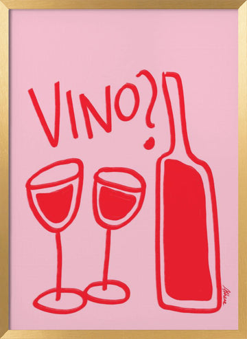 Vino? | Poster - Gold Frame Interior