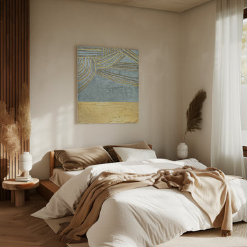 Textured Gold Waves | Canvas - Room Interior 2