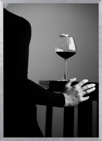 Mysterious Wine Boat | Poster - Silver Frame Interior