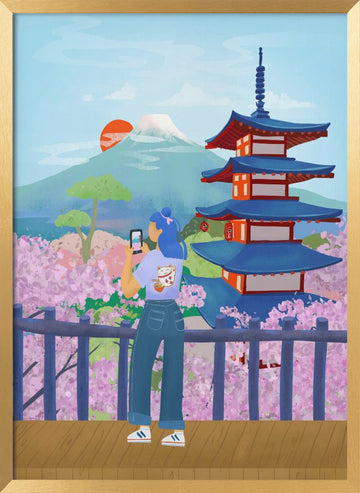 Japan | Poster - Gold Frame Interior