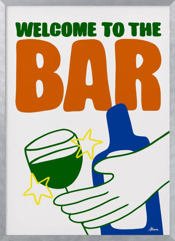 Welcome to the Bar | Poster - Silver Frame Interior