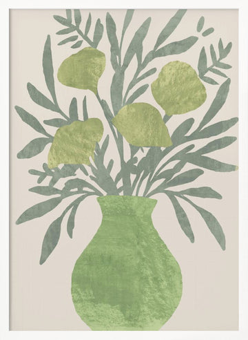 Olive Branch Vase | Poster - White Frame Interior