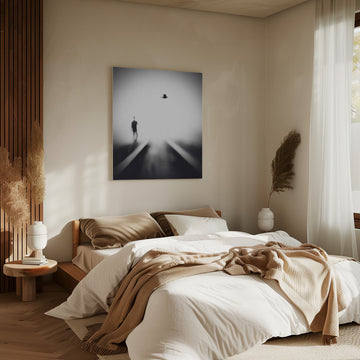 Solitary Man Flying Bird | Canvas - Room Interior 2