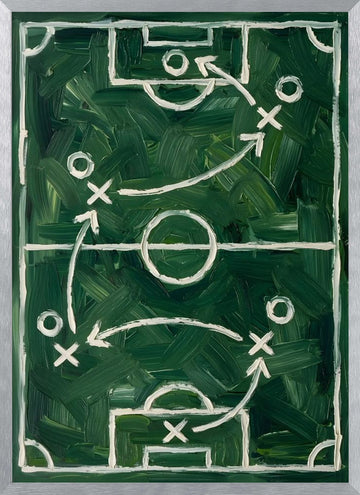 Football Game Plan | Poster - Silver Frame Interior