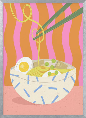 Ramen | Poster - Silver Frame Interior