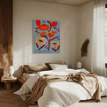 Vibrant Floral Abstract | Canvas - Room Interior 2