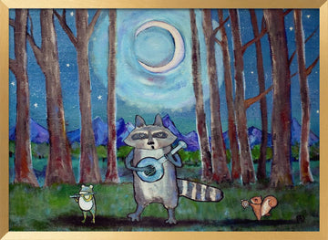 Moonlit Forest Concert | Poster - Gold Frame Interior