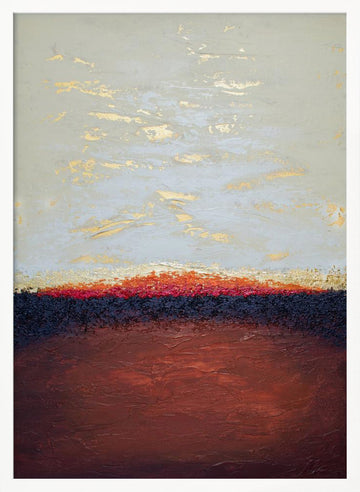 Golden Desert Horizon | Poster - White Frame Interior