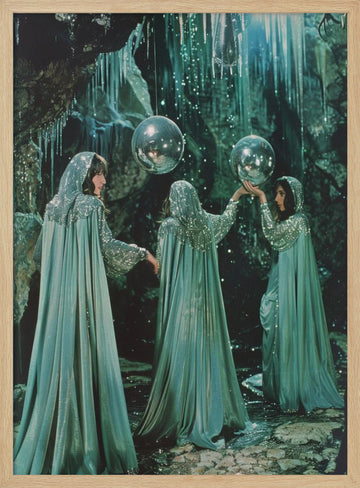 Mystical Ice Cave Women | Poster - Wood Frame Interior