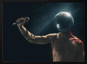 Disco Ball Performer | Poster - Black Metal Frame Interior
