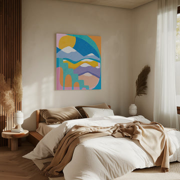 Sunny Abstract Landscape | Canvas - Room Interior 2