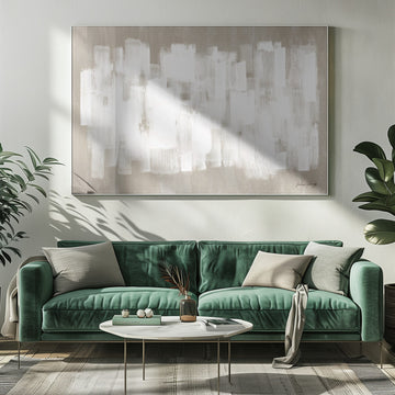 White On Beige Abstrct | Poster - Room Interior 1