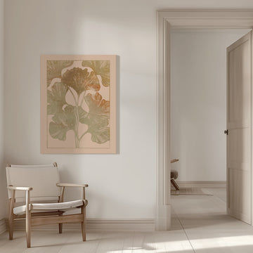 Golden Ginkgo Leaves | Canvas - Room Interior 1