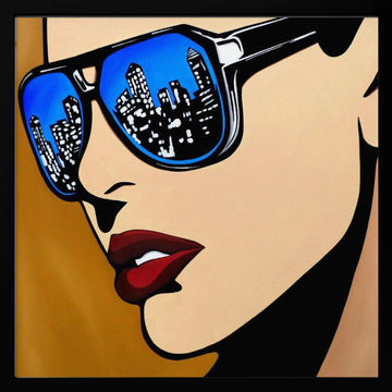 Reflective City Style | Poster - Black Metal Frame Interior