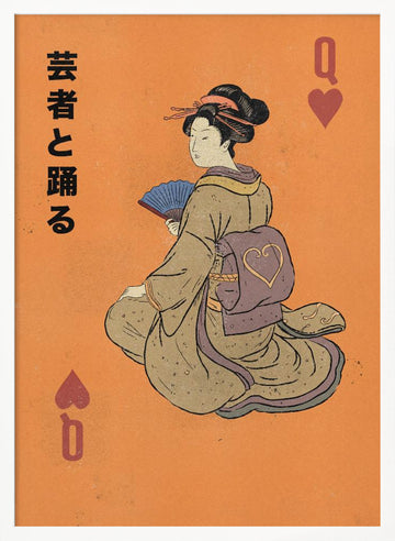 Geisha Queen of Hearts | Poster - White Frame Interior