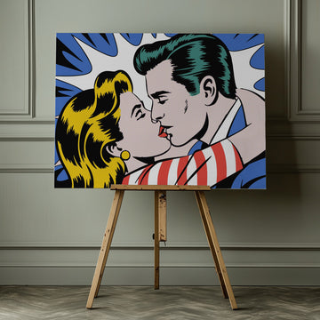 Romantic Comic Kiss | Canvas - Room Interior 1