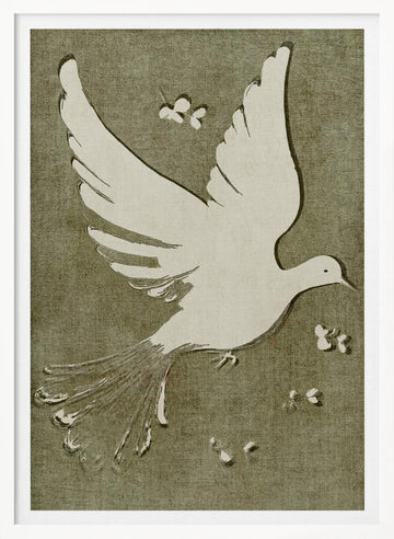 Peaceful White Dove | Poster - White Frame Interior