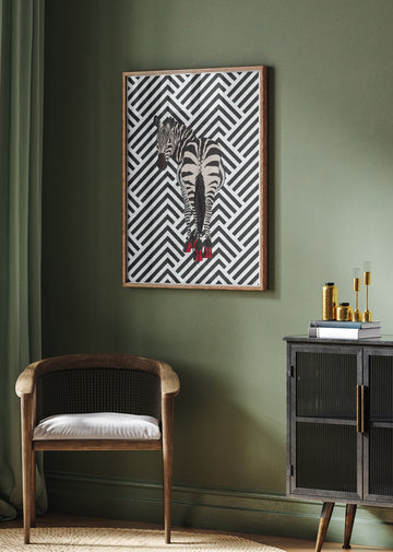 Zebra In Red Heels | Poster - Room Interior 2