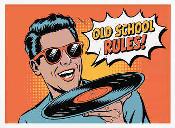 Old School Rules Man | Poster - White Frame Interior